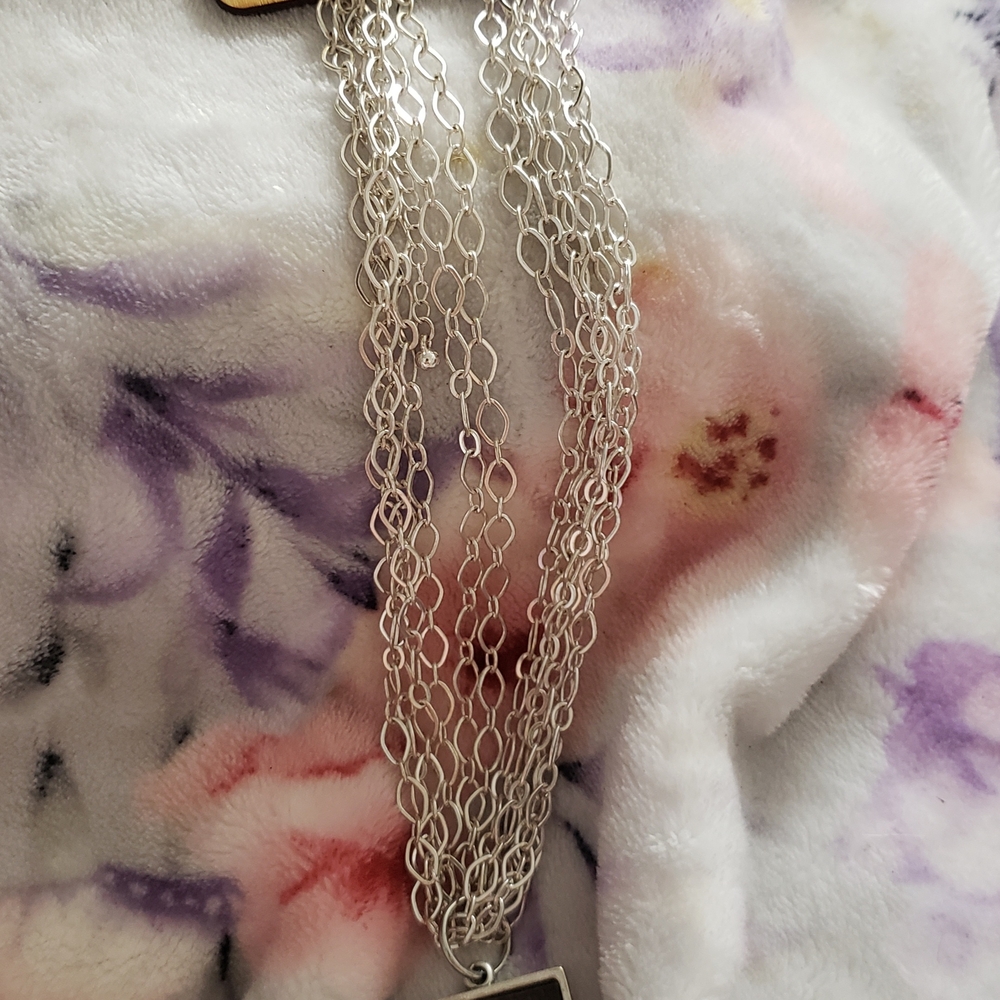 Silver Cascading Multi-Strand Necklace